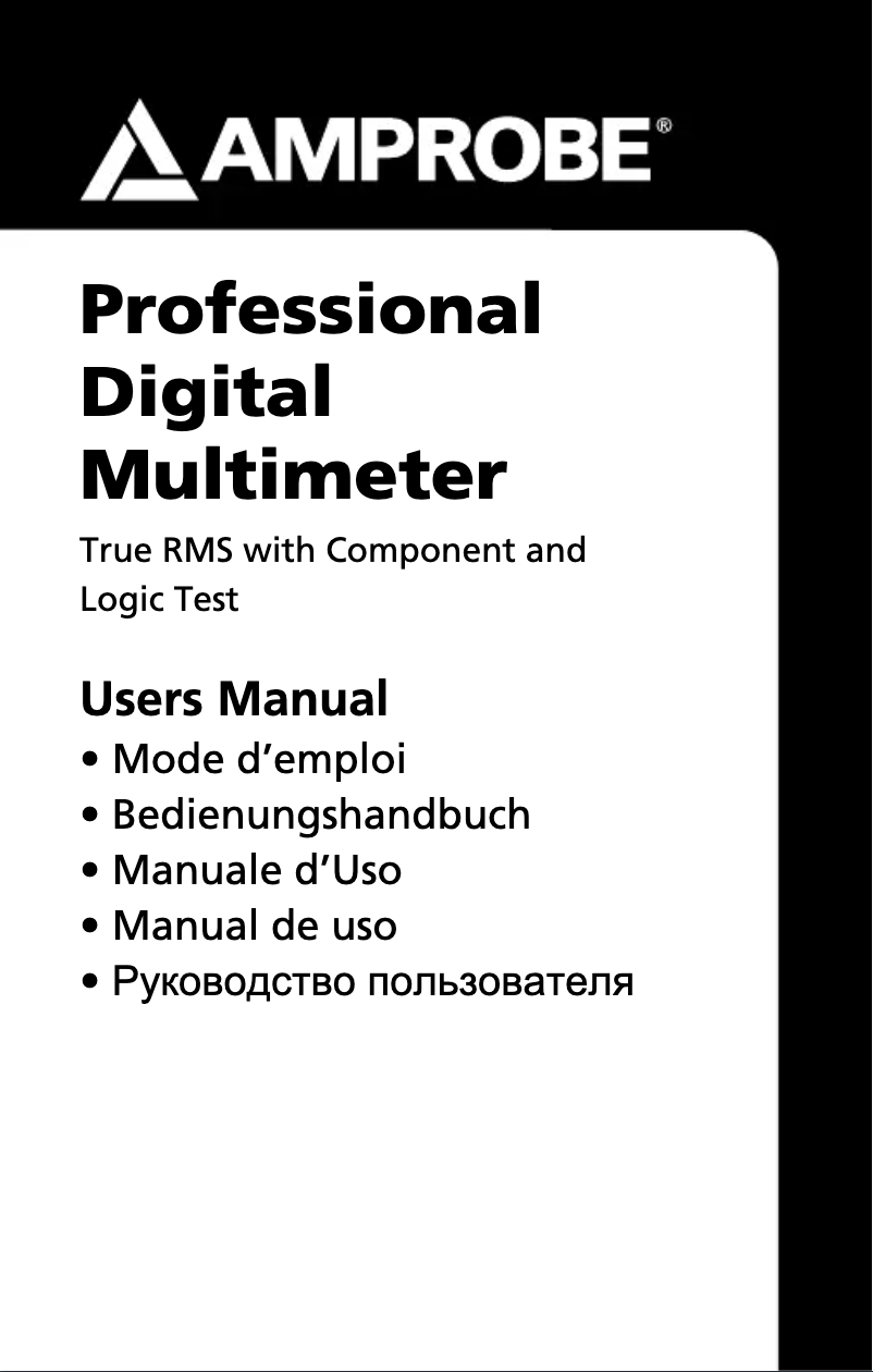 Page n°1 - Manuel utilisateur Amprobe 37XR-A