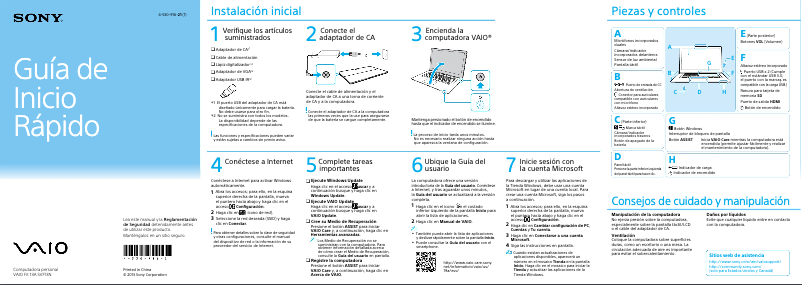 Page n°1 - Guide d'installation Sony Vaio Fit 13 SVF13N27PXS