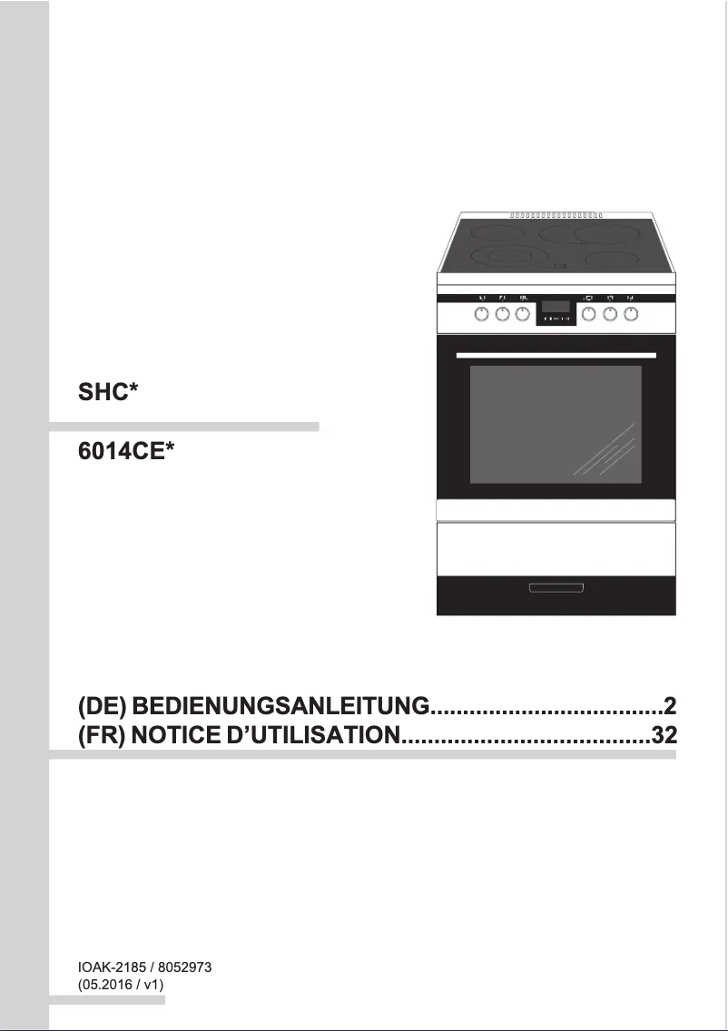 Page n°1 - Manuel utilisateur Amica SHC 11685 W
