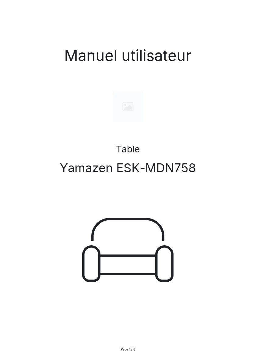 Page n°1 - Manuel utilisateur Yamazen ESK-MDN758