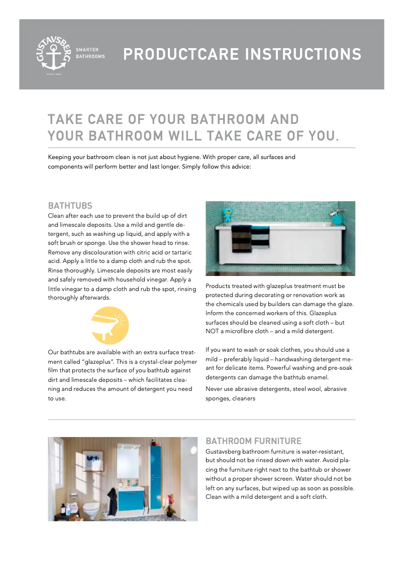 Page n°1 - Manuel utilisateur Gustavsberg Graphic
