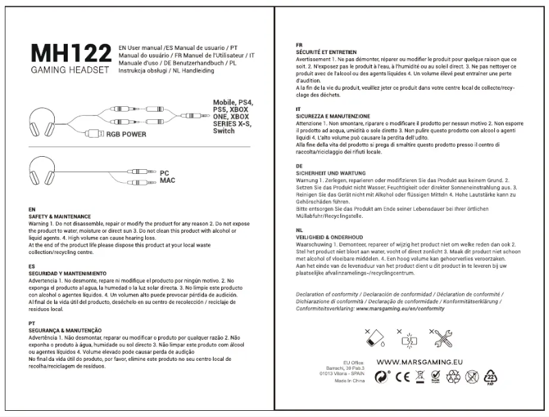 Image de la première page du manuel de l'appareil MH122