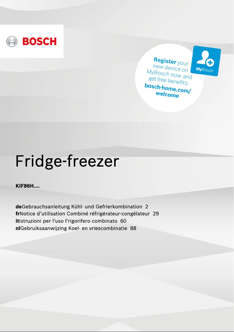 Page n°1 - Mode d'emploi Bosch KIF86HD40