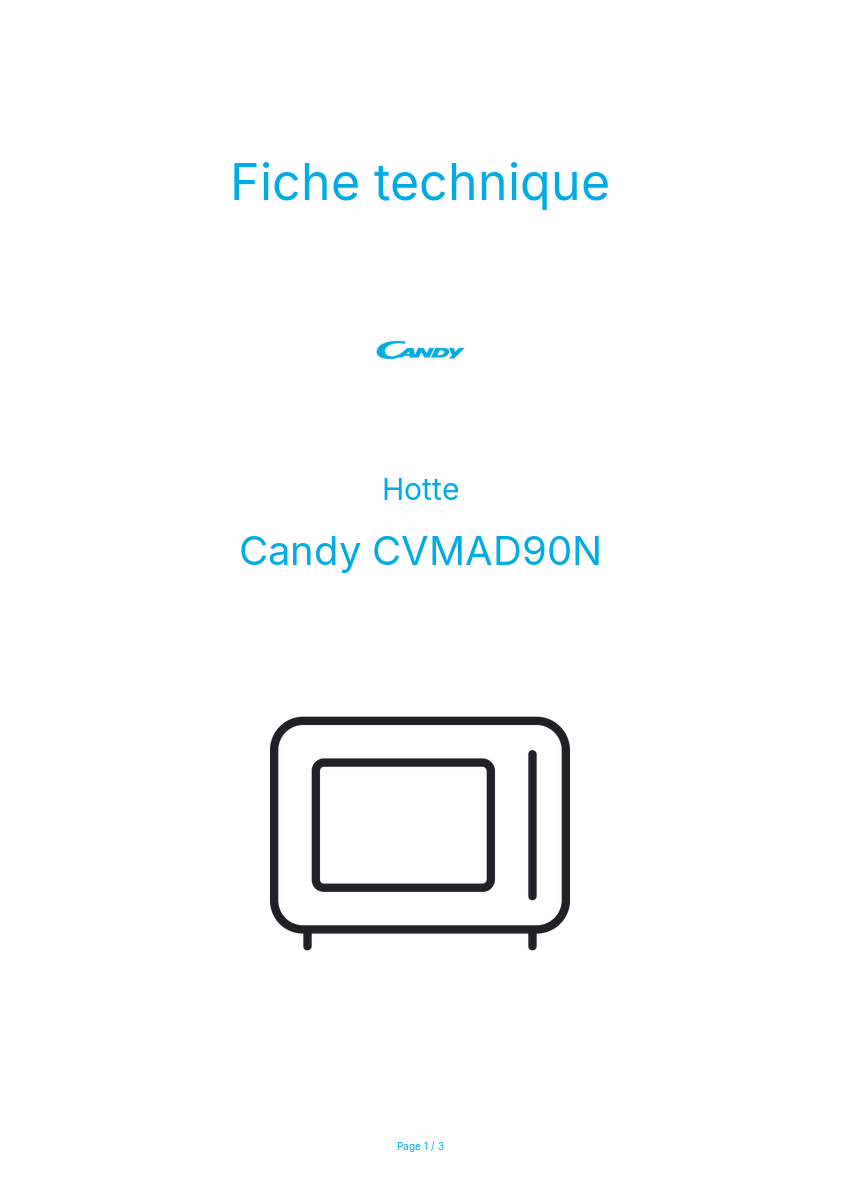 Image de la première page du manuel de l'appareil CVMAD90N