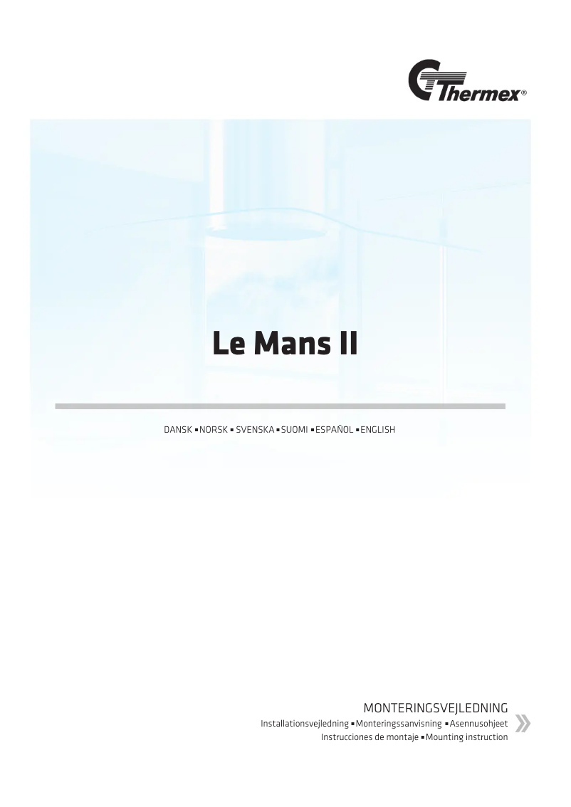 Page n°1 - Manuel utilisateur Thermex Le Mans II