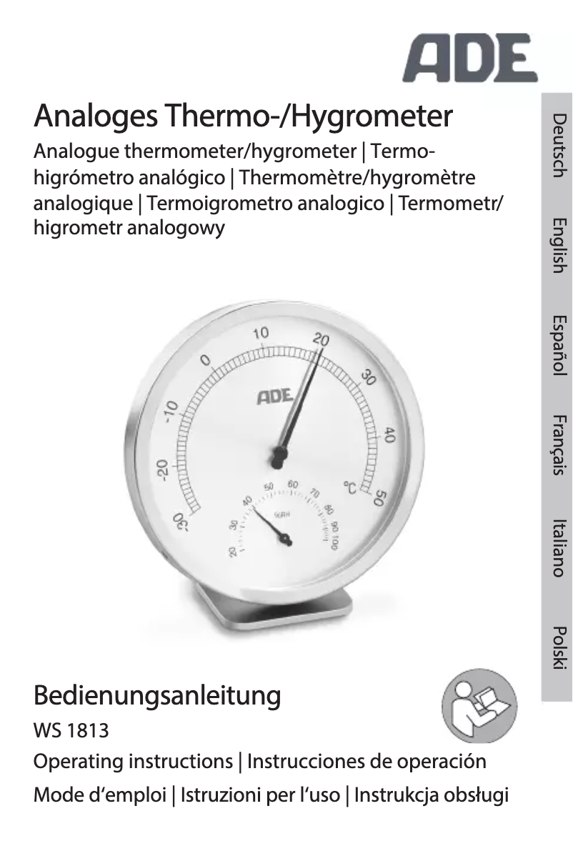 Page n°1 - Manuel utilisateur ADE WS 1813