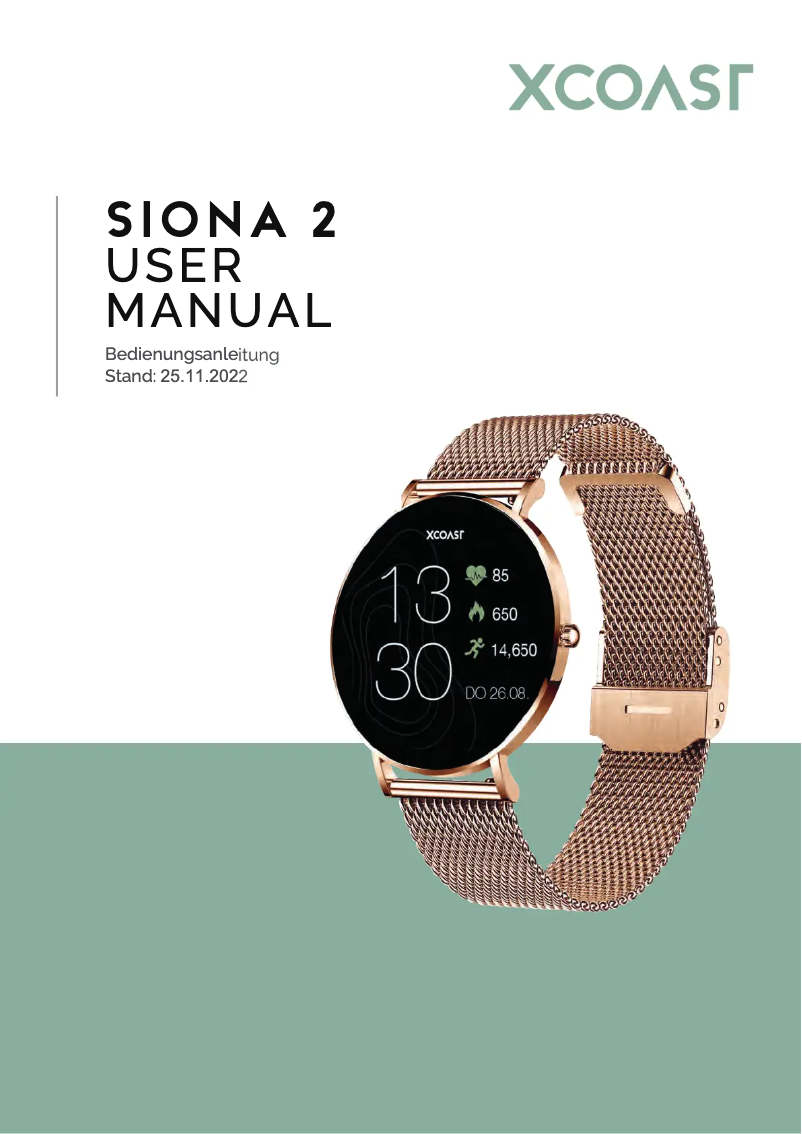 Page n°1 - Manuel utilisateur XCOAST Siona 2