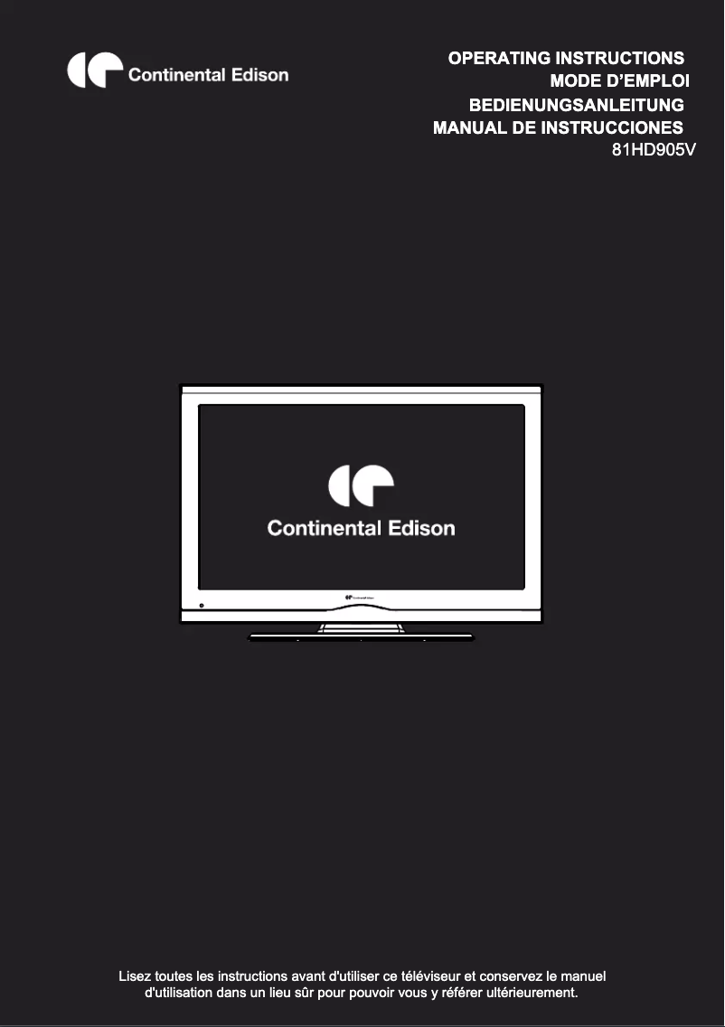 Image de la première page du manuel de l'appareil 81HD905V