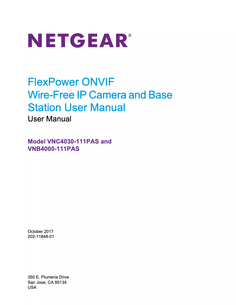 Page 1 de la notice Manuel utilisateur Netgear FlexPower VNC4030-111PAS