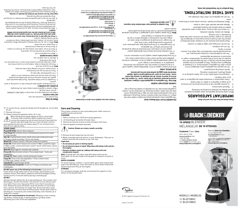 Página 1 del manual Manual de usuario Black & Decker BL2010BGC