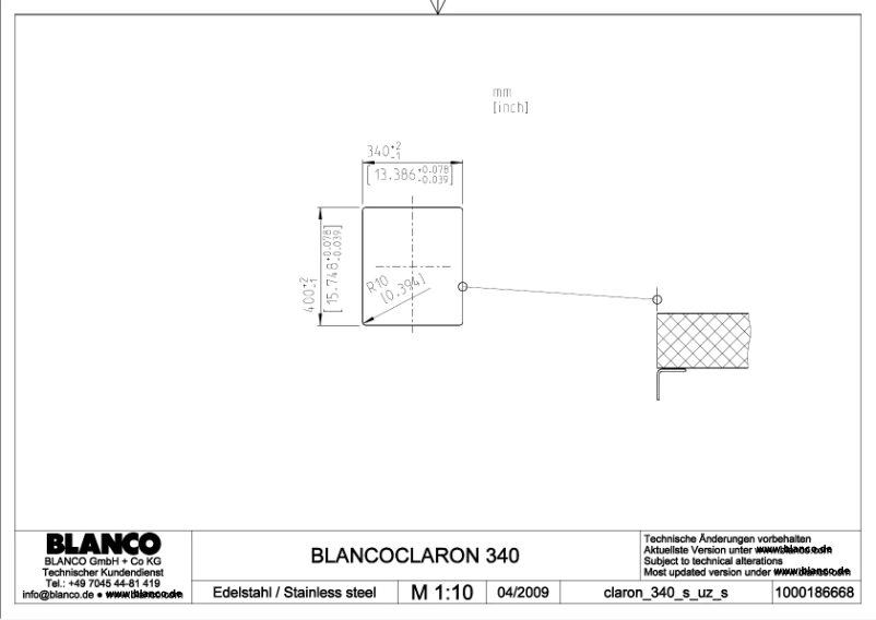 Page n°1 - Manuel utilisateur BLANCO CLARON 340-U