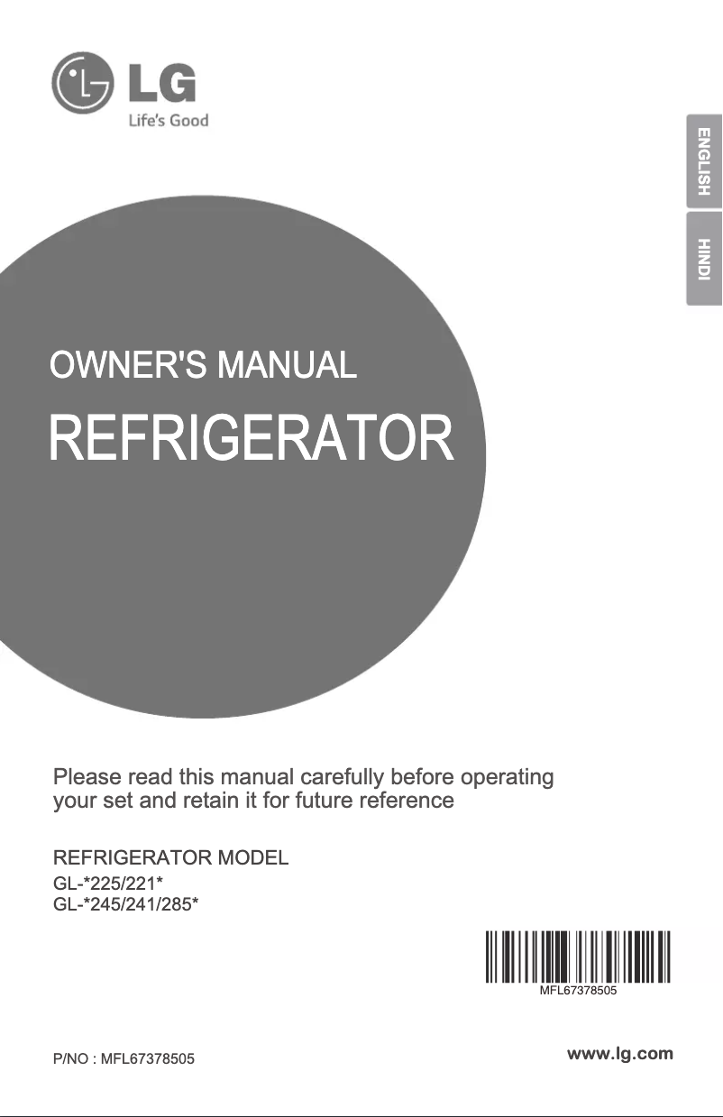 Página 1 del manual Manual de usuario LG GL-D245BSPZ