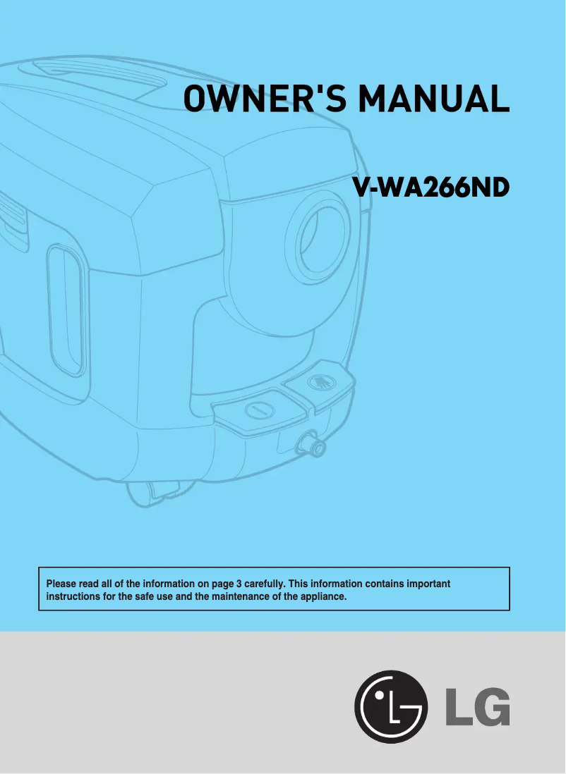 Page n°1 - Manuel utilisateur LG V-WA266ND