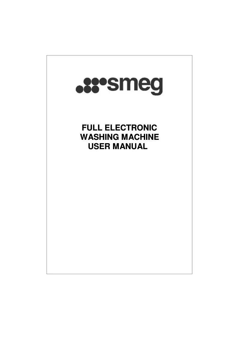 Page n°1 - Manuel utilisateur Smeg SWM610ES