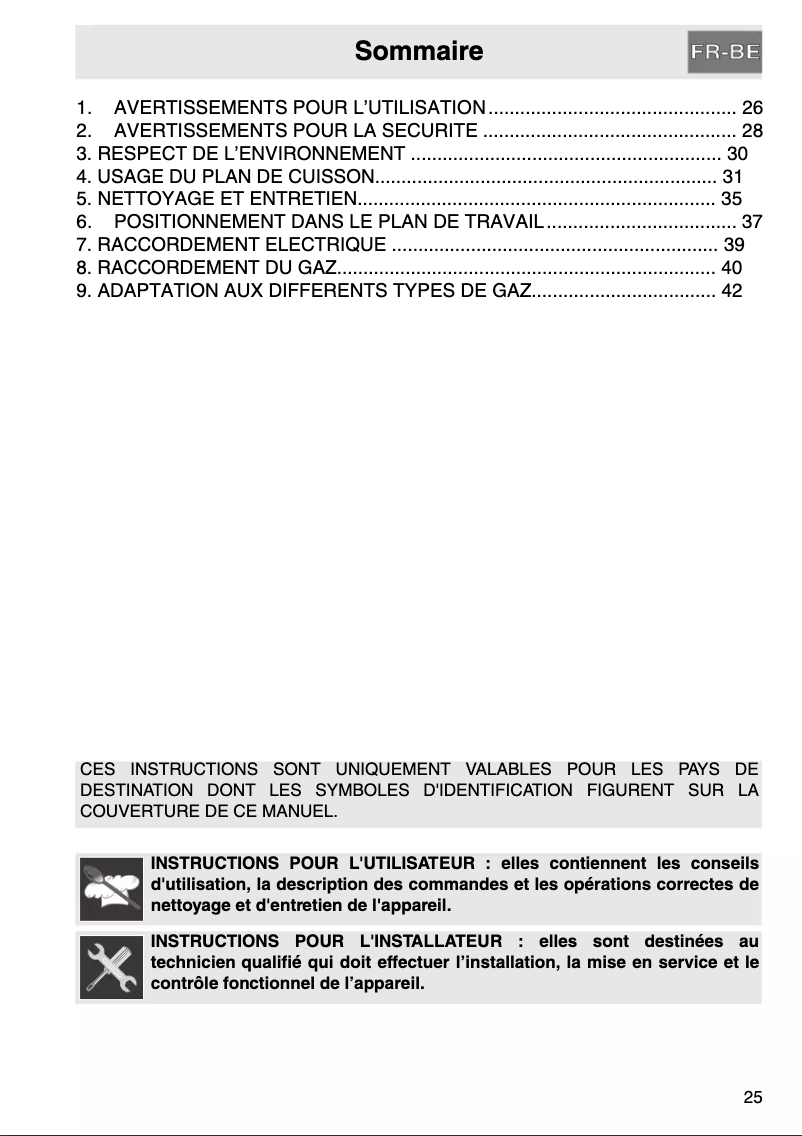 Page 1 de la notice Manuel utilisateur Smeg SR896PGB9