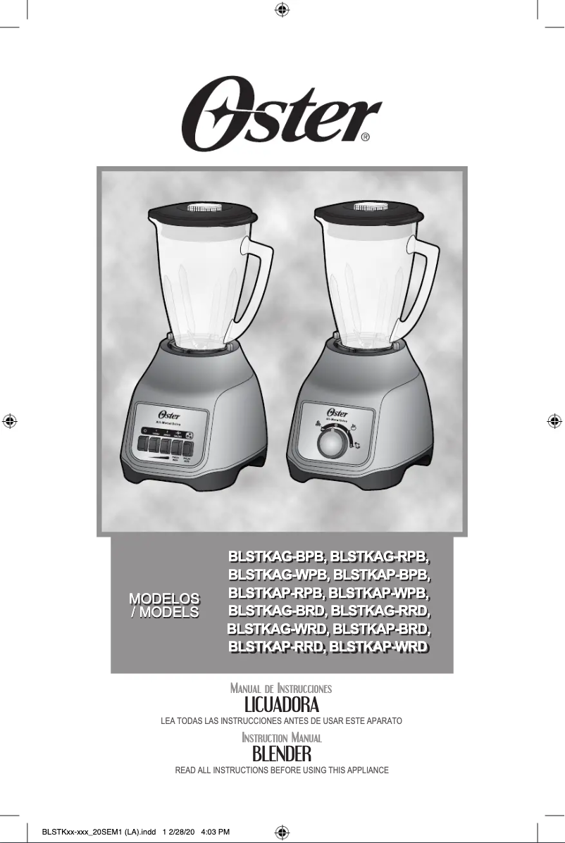 Página 1 del manual Manual de usuario Oster DMDP11S2BG