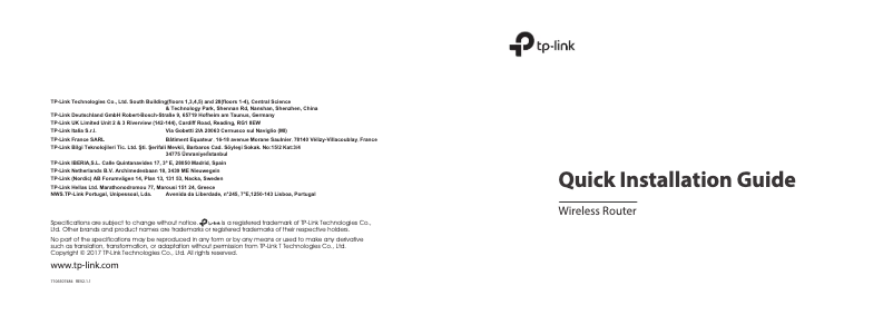 Image de la première page du manuel de l'appareil Archer C2 V3