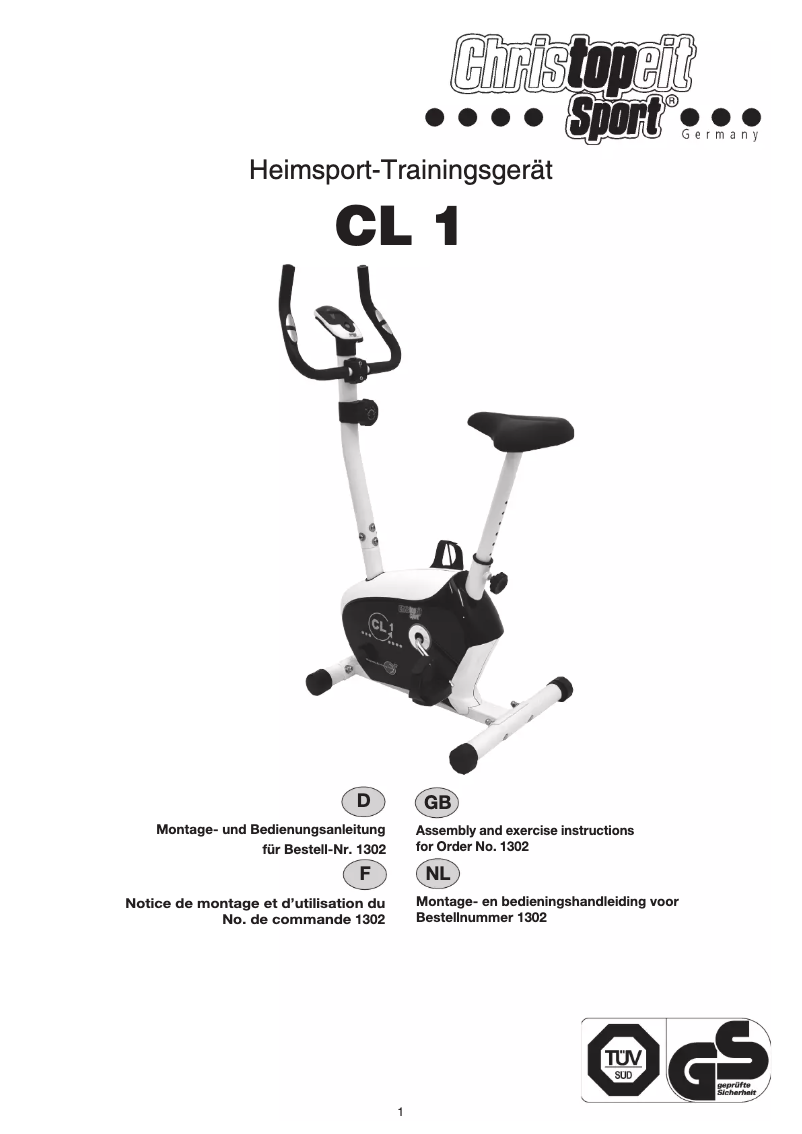 Page 1 de la notice Manuel utilisateur Christopeit CL 1