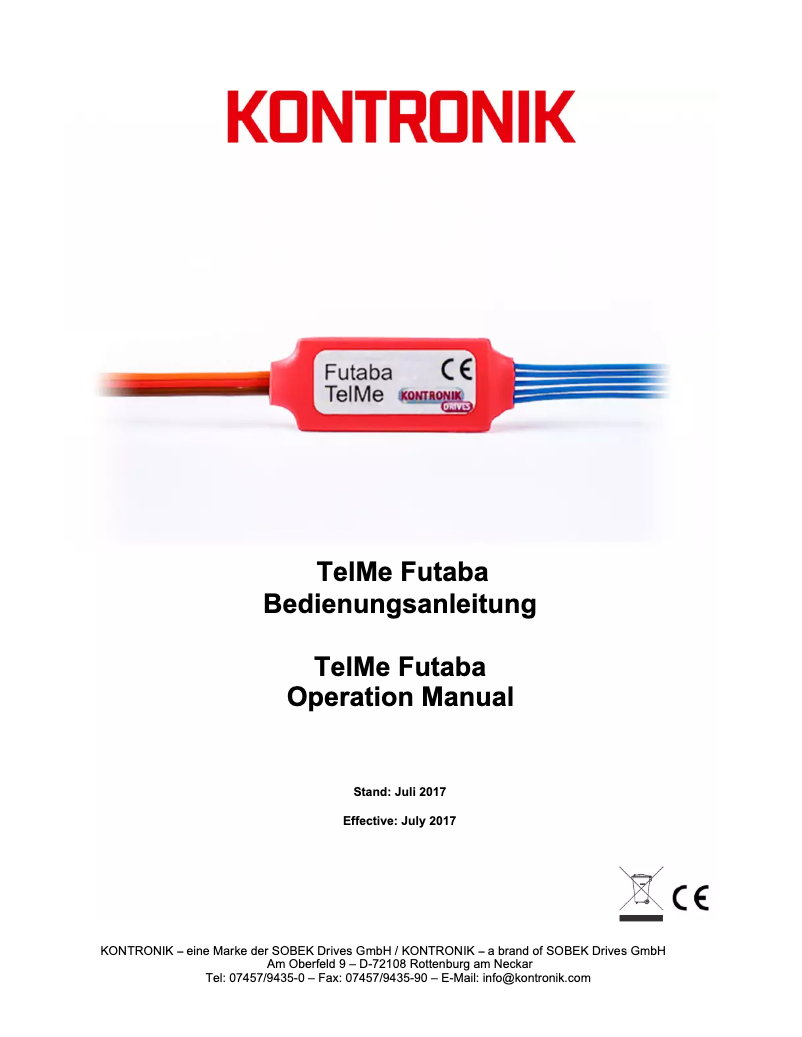 Page 1 de la notice Manuel utilisateur KONTRONIK 9740