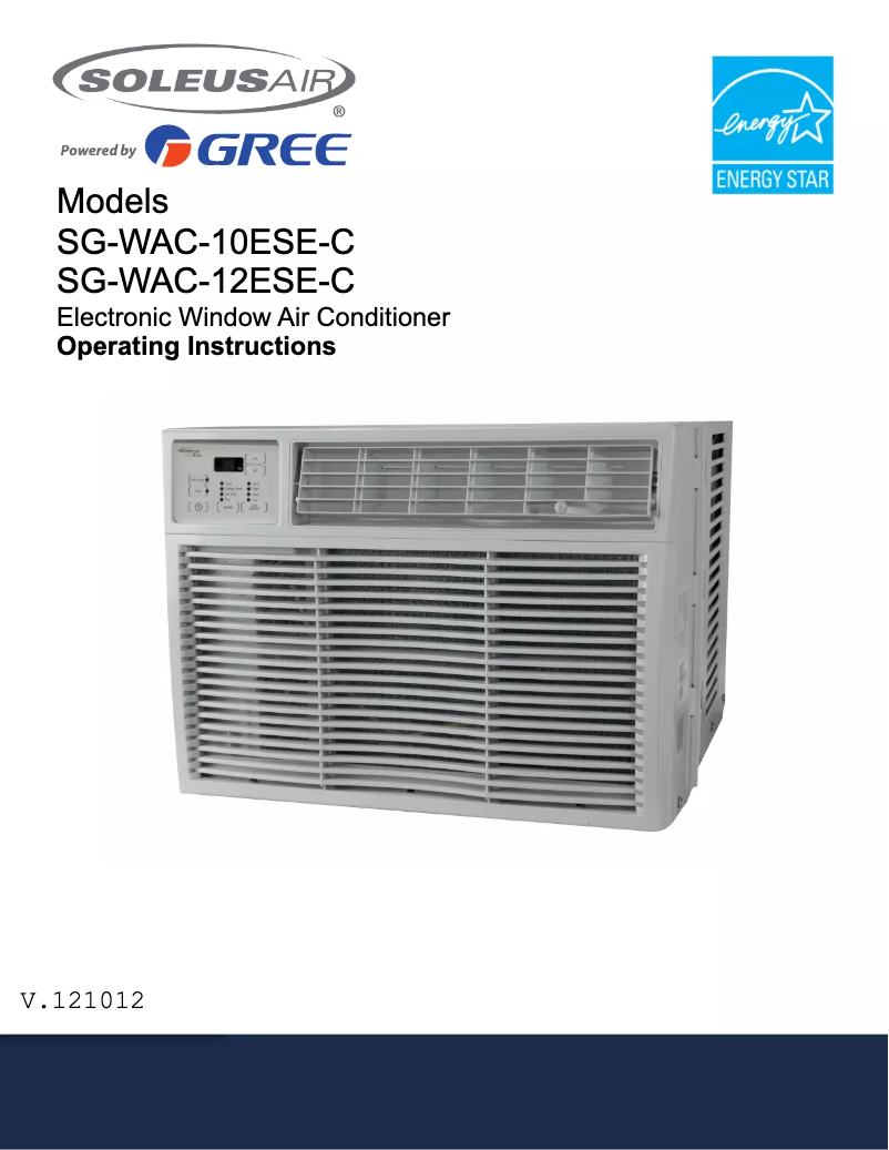 Page 1 de la notice Manuel utilisateur SoleusAir SG-WAC-12ESE-C