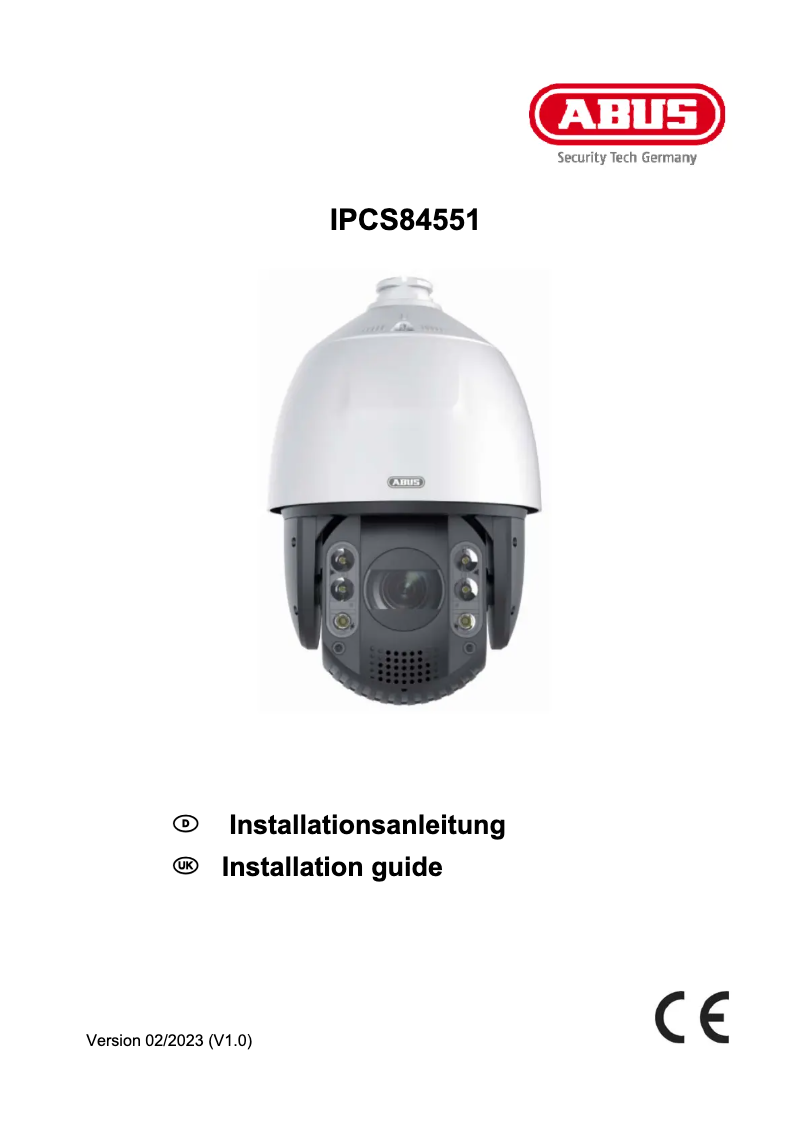 Page 1 de la notice Guide d'installation Abus IPCS84551