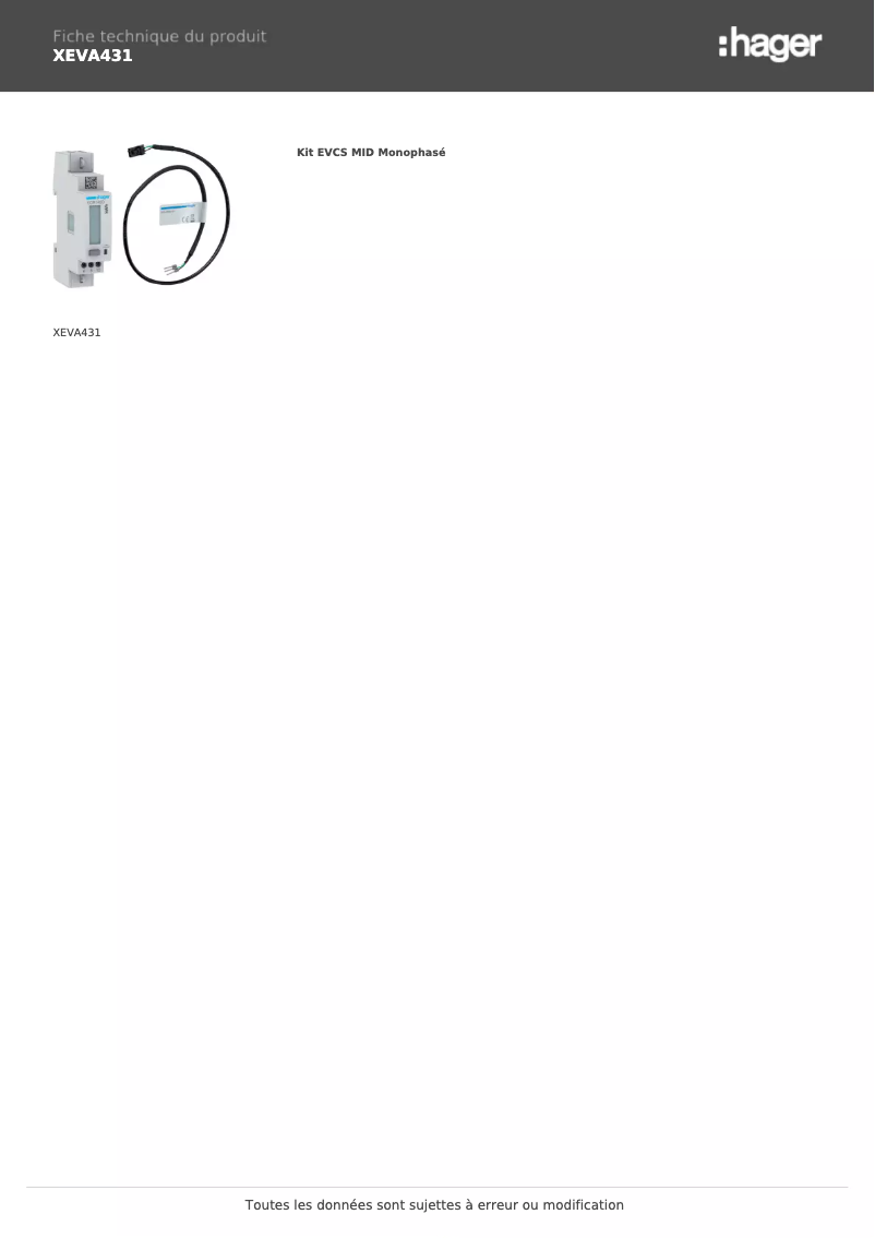 Image de la première page du manuel de l'appareil XEVA431