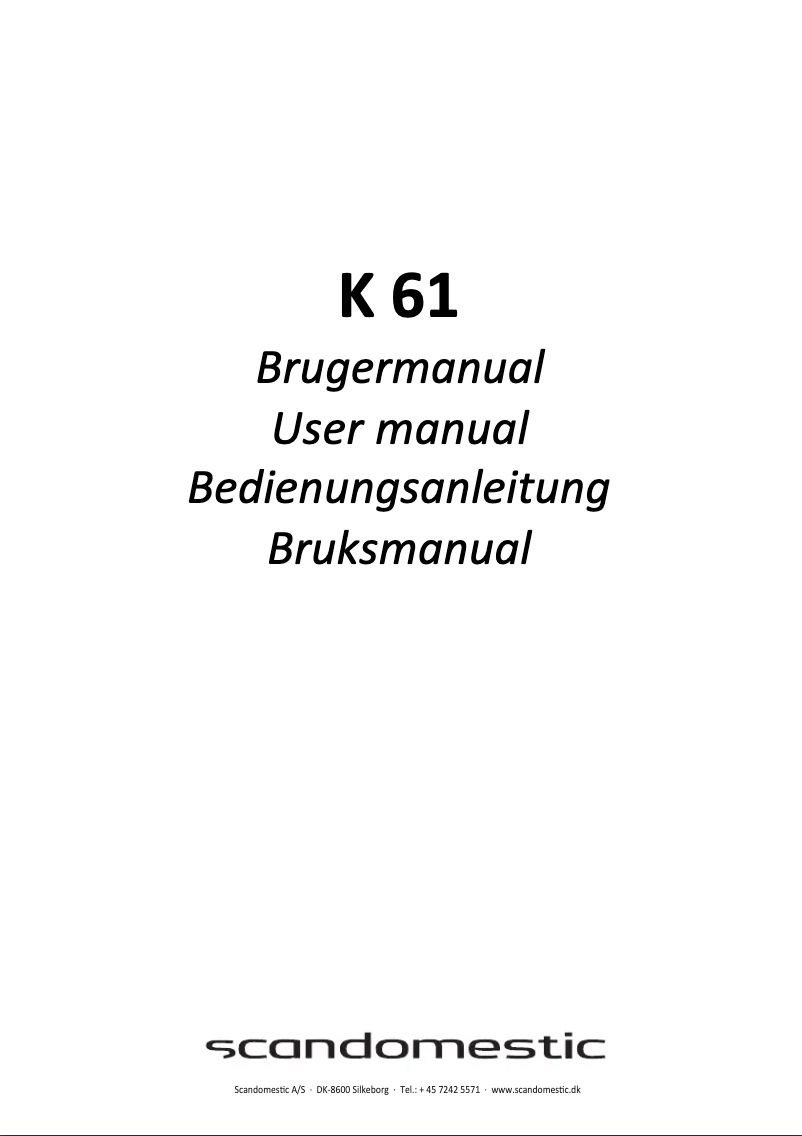 Page 1 de la notice Manuel utilisateur Scandomestic K61