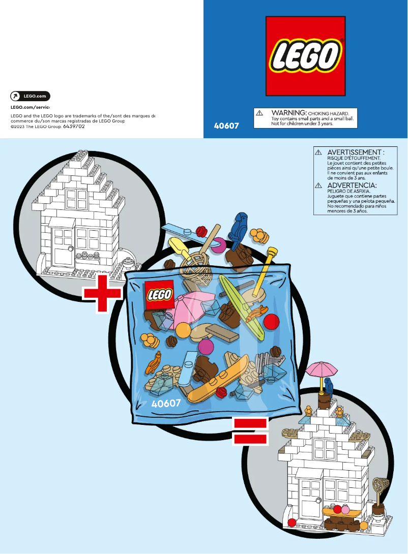 Page 1 de la notice Manuel utilisateur Lego Summer Fun VIP 40607