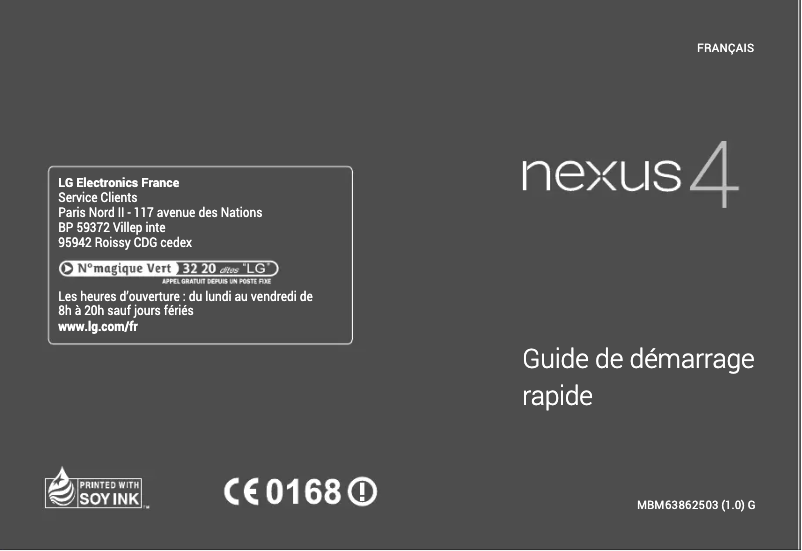 Page n°1 - Manuel utilisateur Google Nexus 4