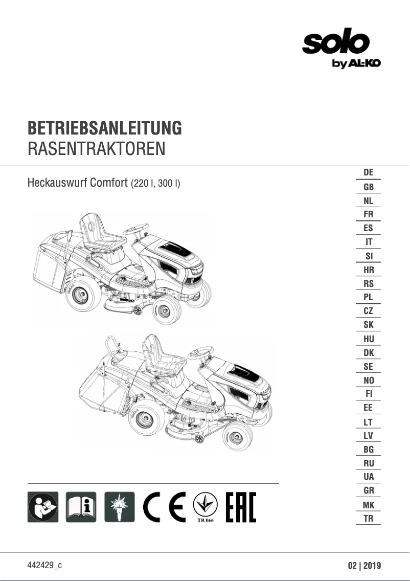 Page 1 de la notice Manuel utilisateur AL-KO Solo T 15-103.7 HD-A Comfort