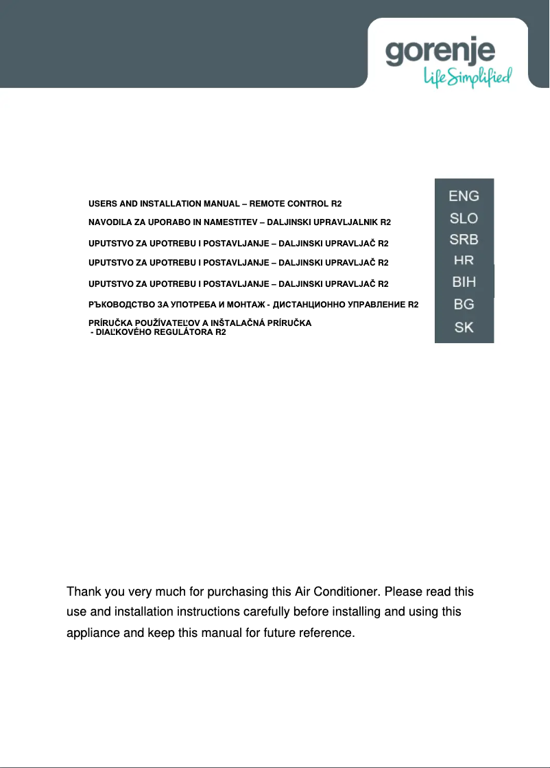 Page n°1 - Manuel utilisateur Gorenje TITAN35IN