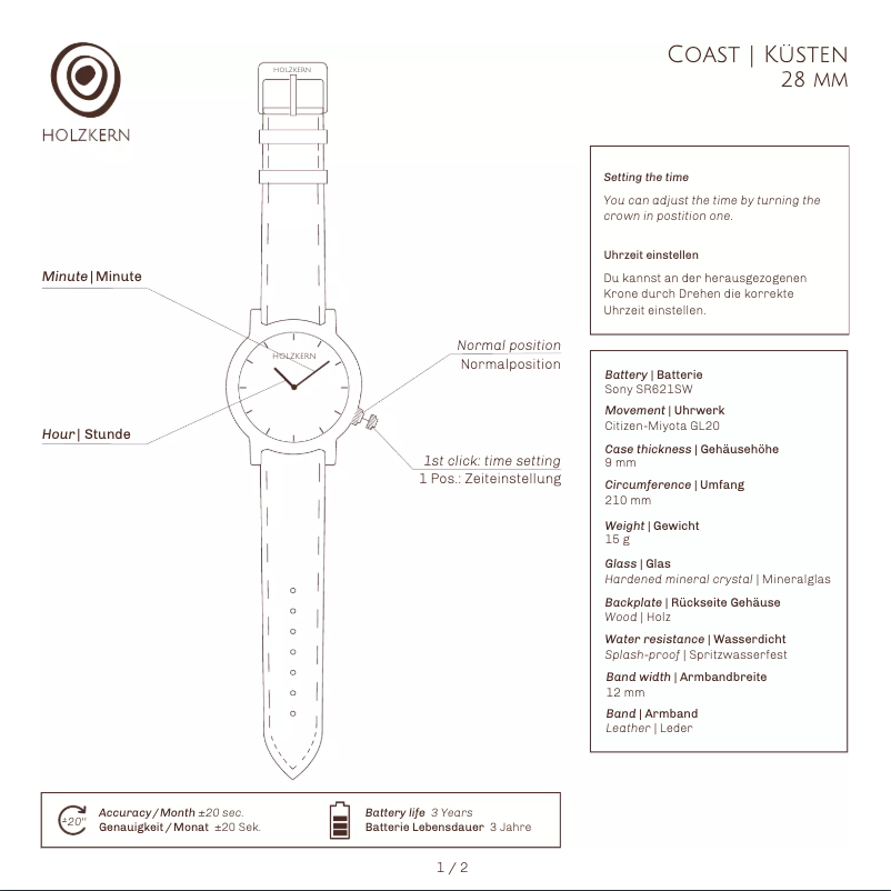 Image de la première page du manuel de l'appareil Corsara