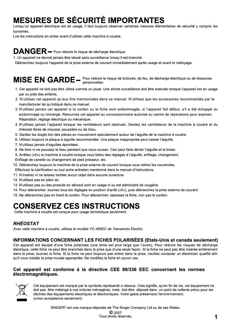 Page 1 de la notice Manuel utilisateur Siemens Curvy 8770
