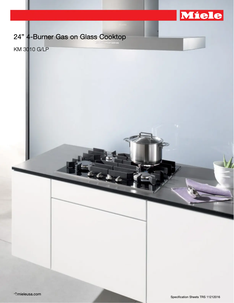 Page n°1 - Fiche technique Miele KM 3010 G