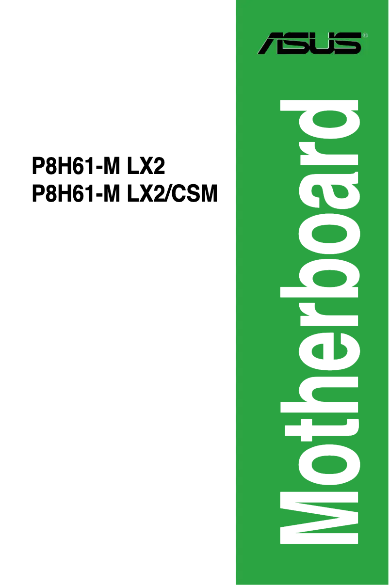 Image de la première page du manuel de l'appareil P8H61-M LX2