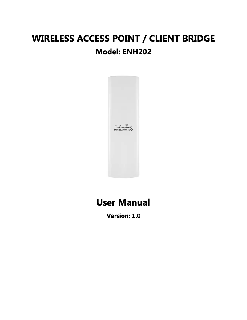 Page n°1 - Manuel utilisateur EnGenius ENH202