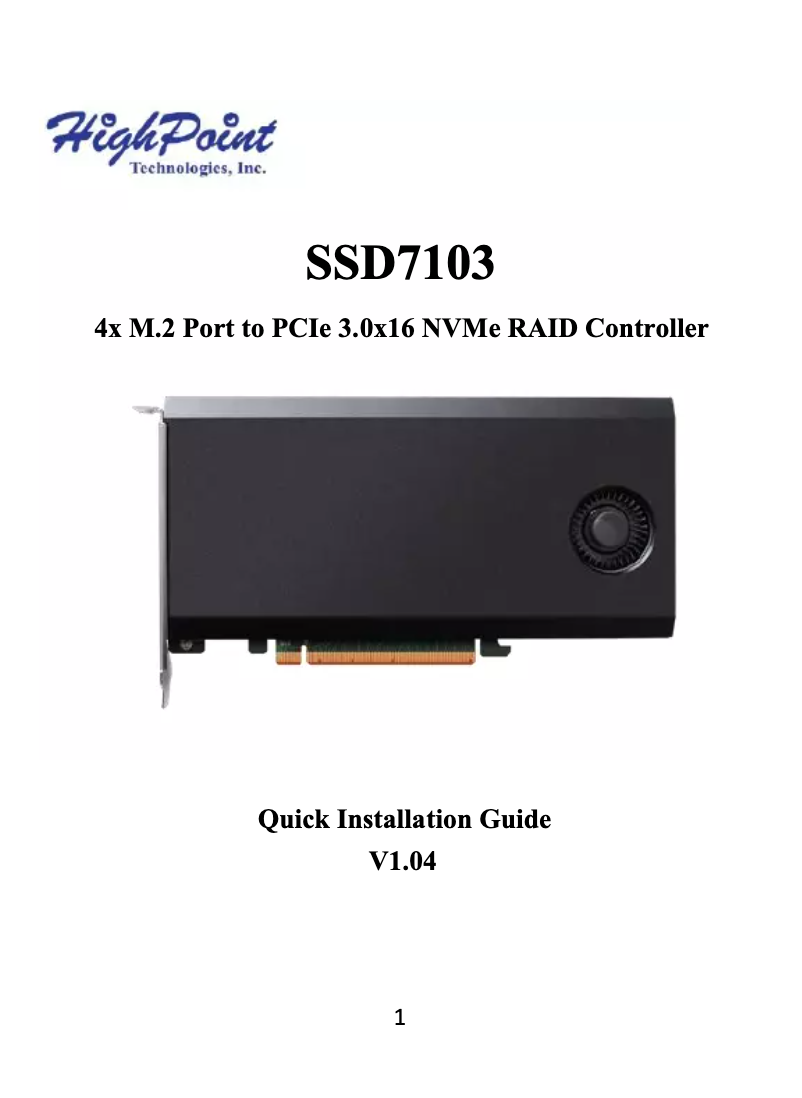 Image de la première page du manuel de l'appareil SSD7103