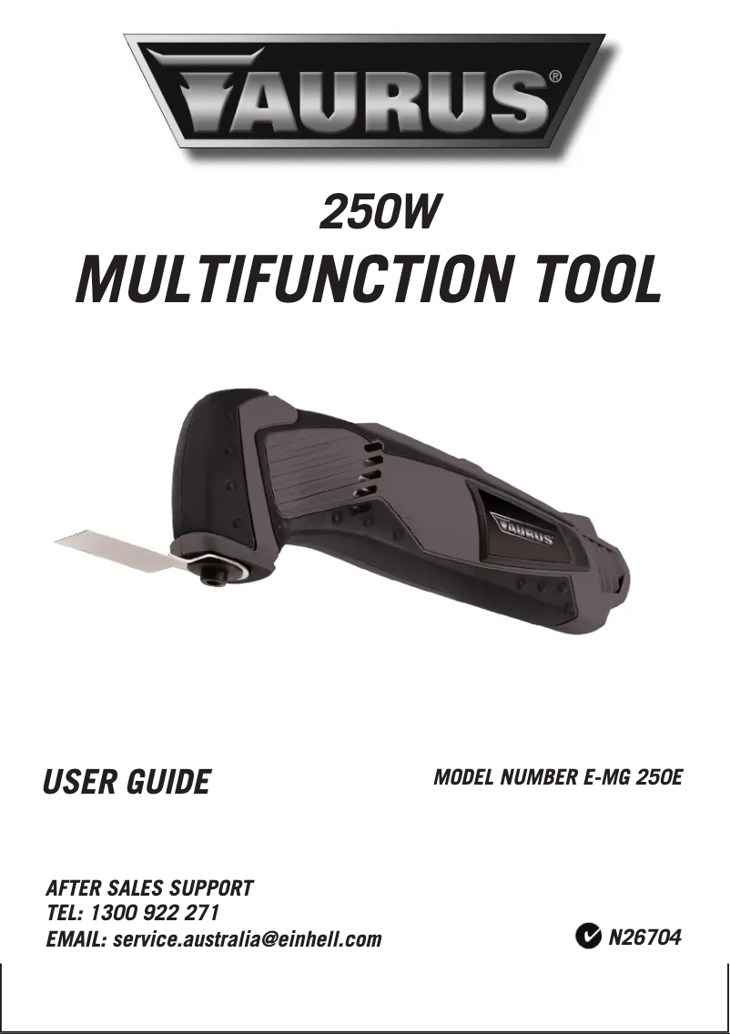 Page n°1 - Manuel utilisateur Taurus E-MG 250 E