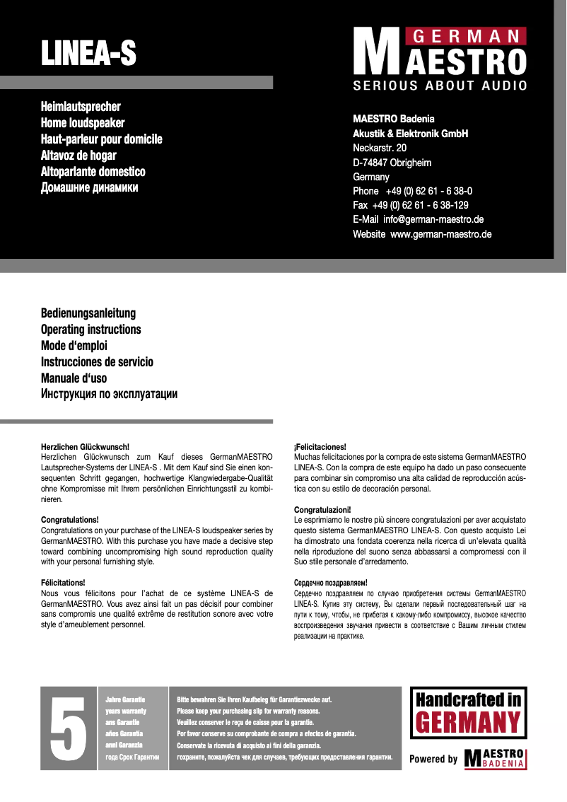 Página 1 del manual Manual de usuario German Maestro MS-F1GW