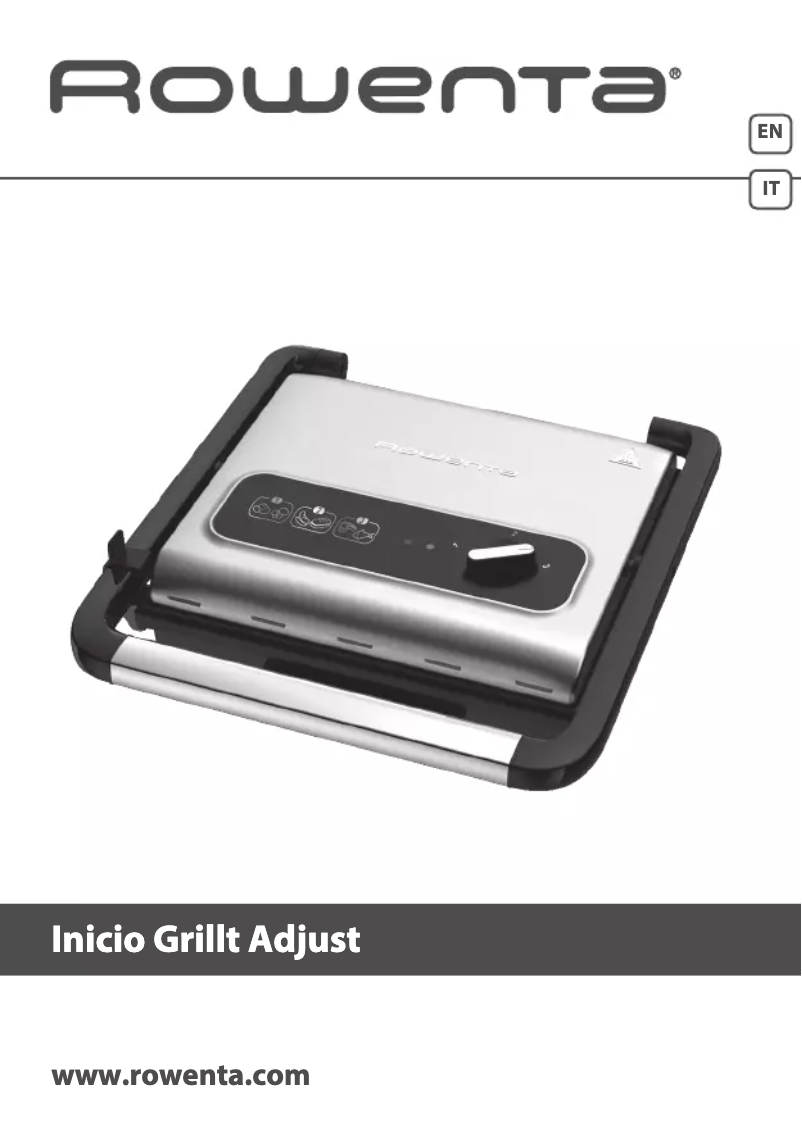 Page 1 de la notice Manuel utilisateur Rowenta Inicio Grill Adjust GR242