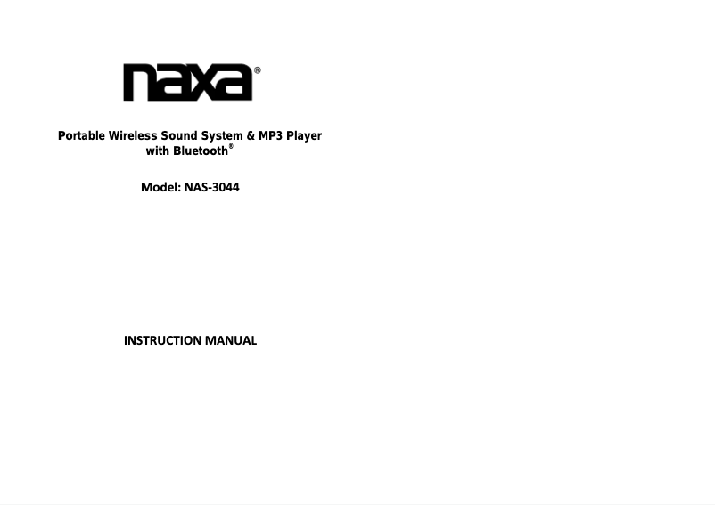 Page n°1 - Manuel utilisateur Naxa NAS-3044