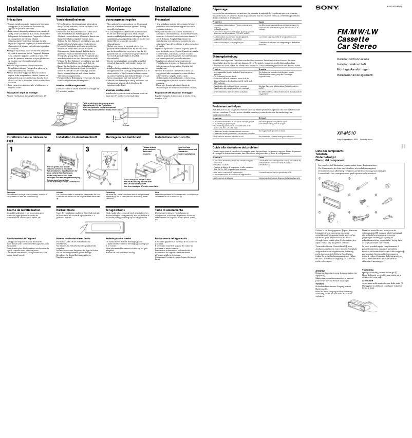 Image de la première page du manuel de l'appareil XR-M510