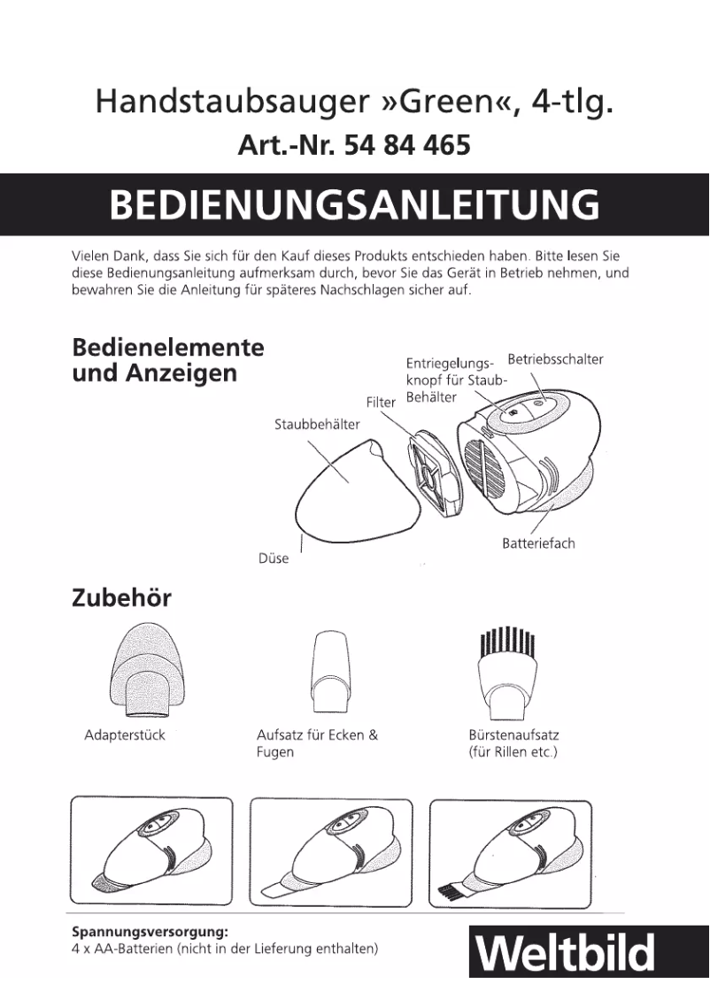 Image de la première page du manuel de l'appareil 54 84 465