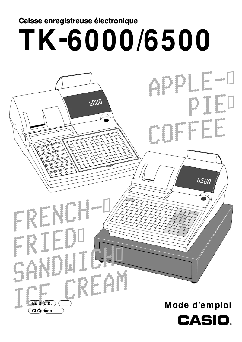Page 1 de la notice Manuel utilisateur Casio TK-6000