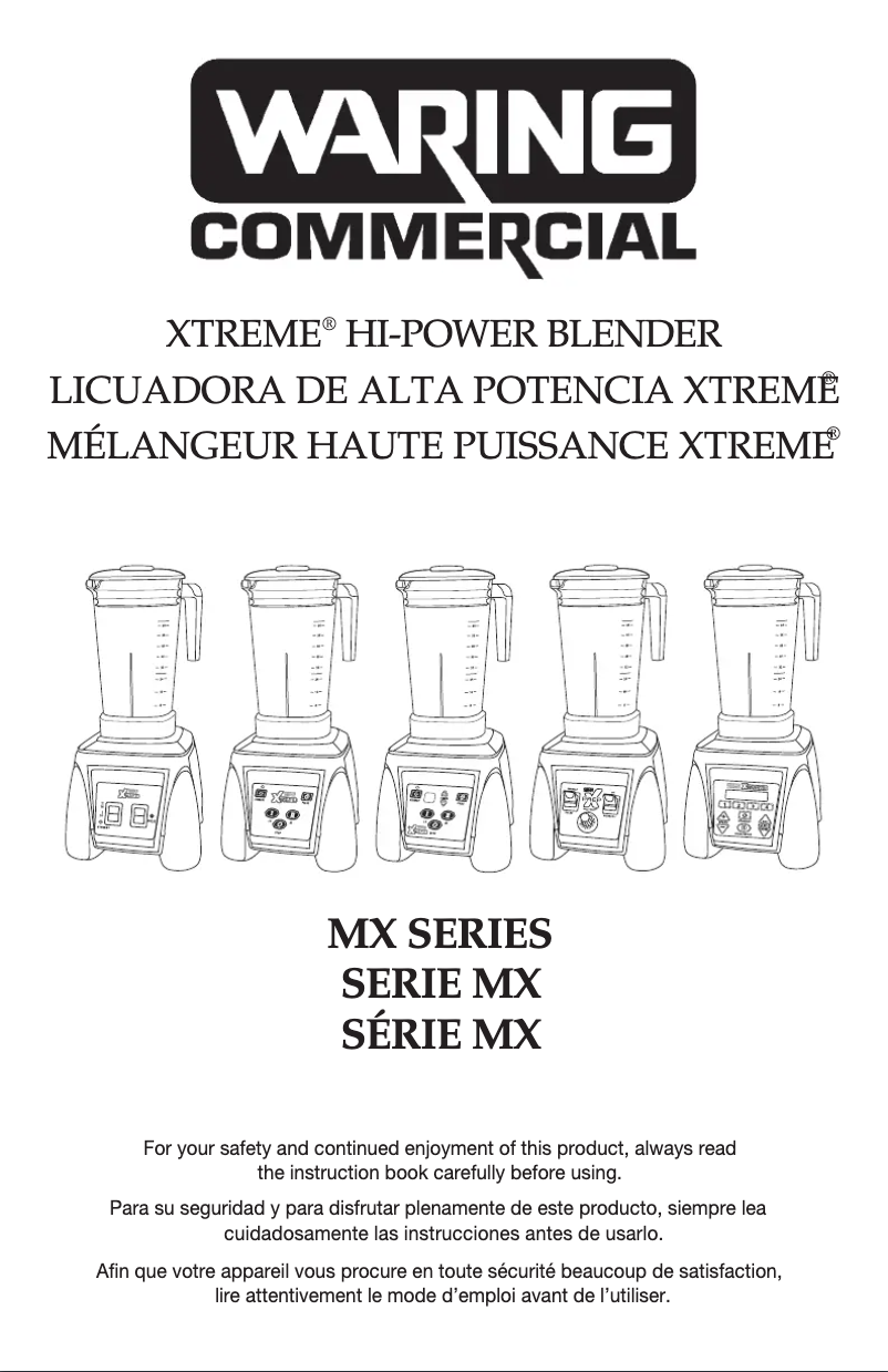 Página 1 del manual Instrucciones / montaje Waring Commercial MX1500XTS