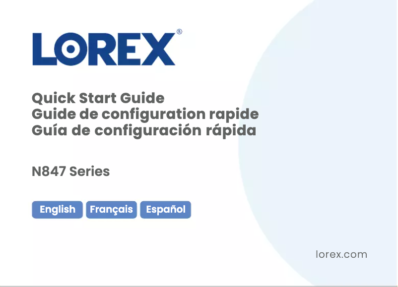 Page n°1 - Guide de démarrage rapide Lorex N847A62