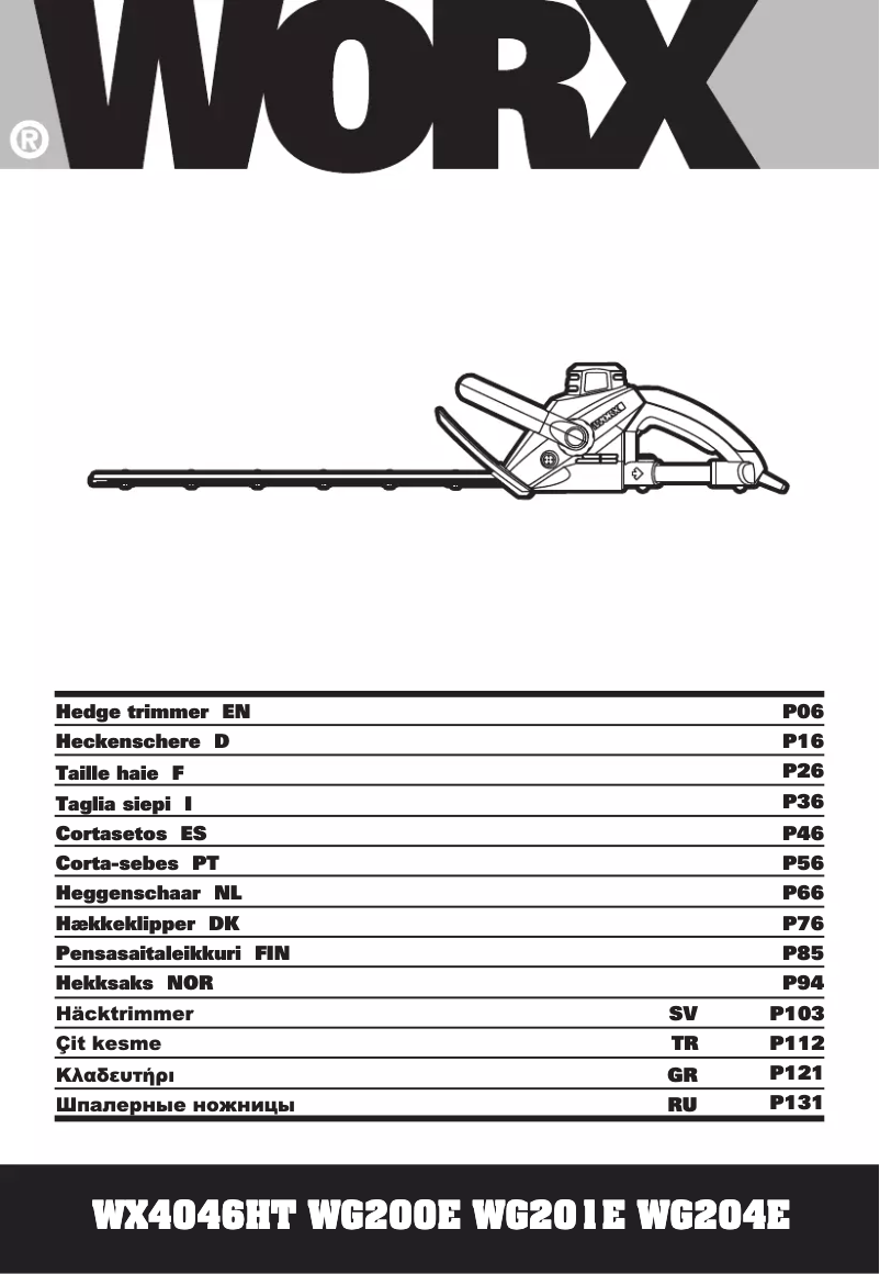 Page n°1 - Manuel utilisateur Worx WG204E