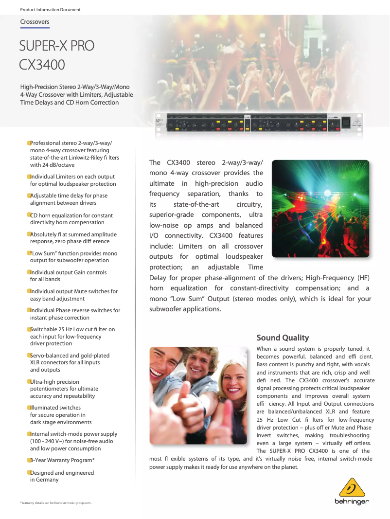 Image de la première page du manuel de l'appareil SUPER-X PRO CX3400