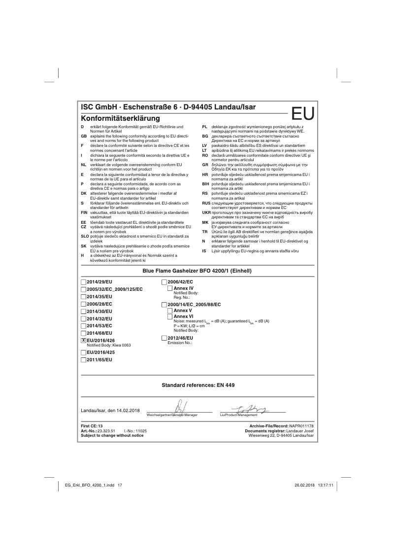 Image de la première page du manuel de l'appareil BFO 4200/1