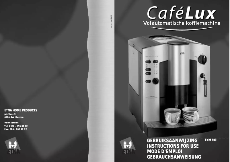 Page n°1 - Manuel utilisateur Etna CafeLux EKM 800